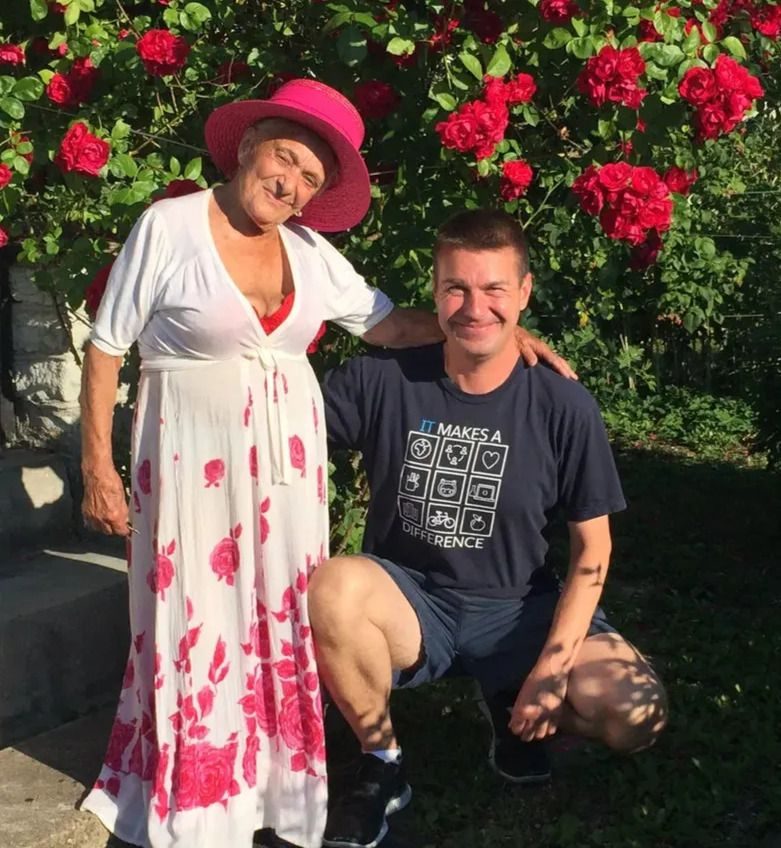 Philip, co-founder of Cliffrose Life Partners, in a Palm Springs garden